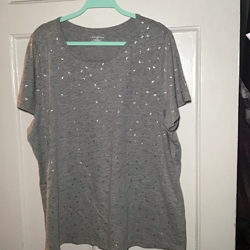 Grey T-shirt with sliver moon, Lane Bryant, 22/24